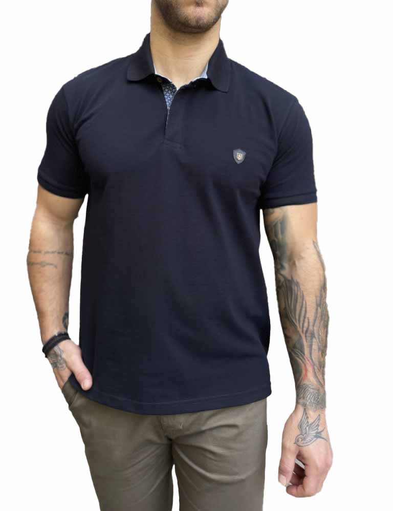Everbest ανδρική μπλε navy πικέ Polo μπλούζα Plus Size 252832Ν φωτογραφία